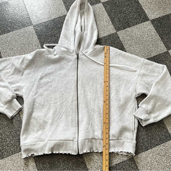 NWT Wild Fable Women's Heathered Gray Zip-Up Hoodie Size L - Picture 3 of 8